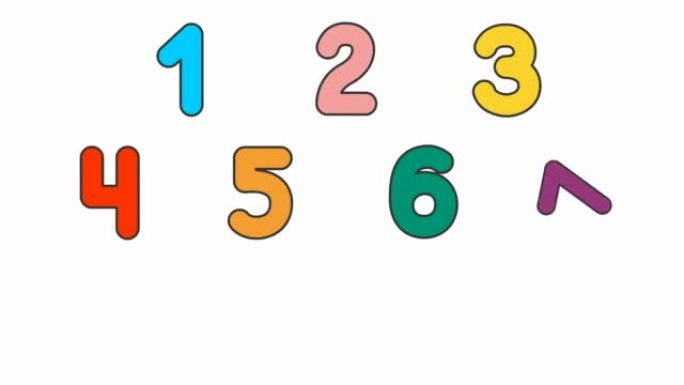 有趣的孩子从1到10五颜六色的数字。孤立在白色背景上的多色矢量插图。