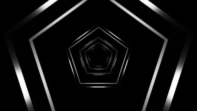 黑白抽象六边形循环动画