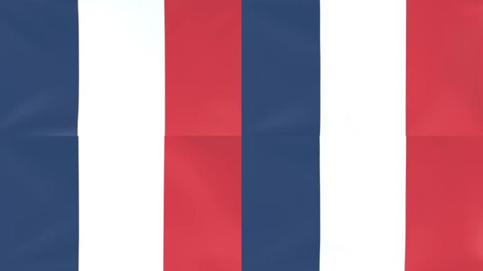 3DCG动画国旗迎风飘扬，法语