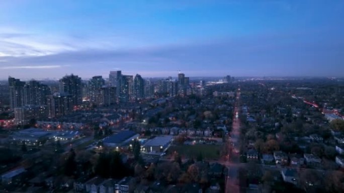 加拿大多伦多北约克的顶视图夜景图片