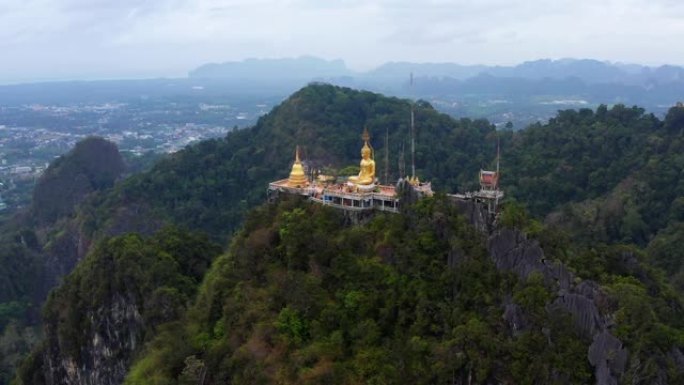 泰国甲米的Wat Tham Suea或Tiger Cave寺的鸟瞰图