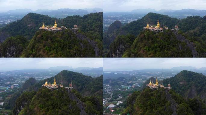 泰国甲米的Wat Tham Suea或Tiger Cave寺的鸟瞰图