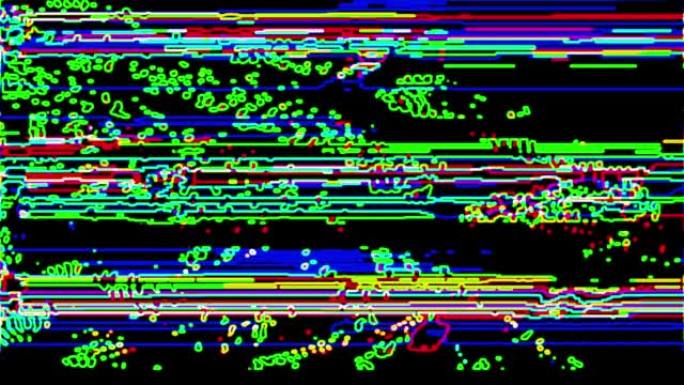 数字像素噪声毛刺错误视频损坏复古风格80年代