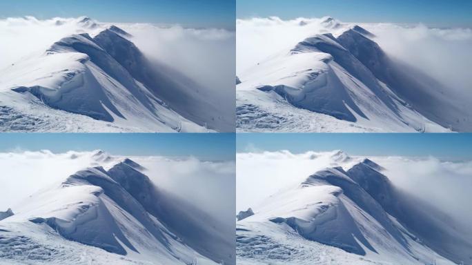 雪山以巨大的马尔马罗斯山脉为背景。冬季山脉景观户外概念