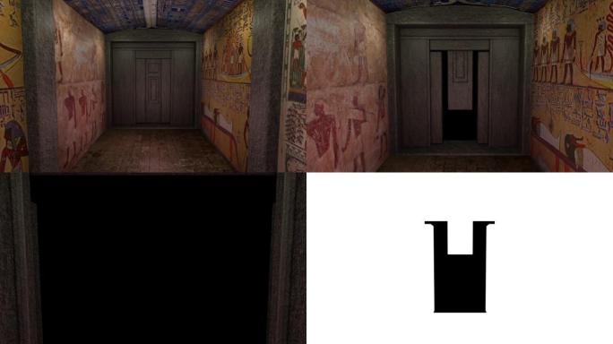 包括alpha matte在内的古埃及走廊的3D动画