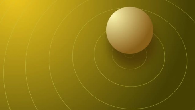 闪光视频背景动画环绕地球，黄色抽象行星在波纹中运动。