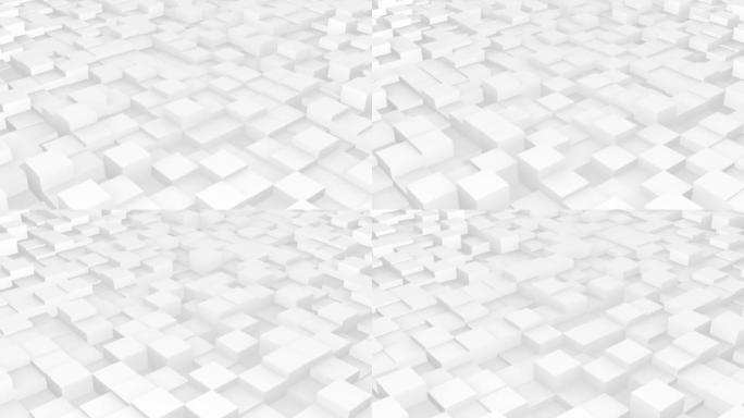 抽象白色立方体块动画