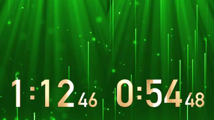 高端绿色1分半钟液晶倒计时毫秒竖屏