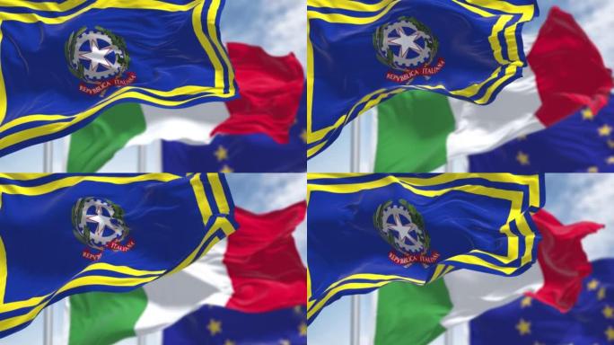 意大利总理的国旗在飘扬
