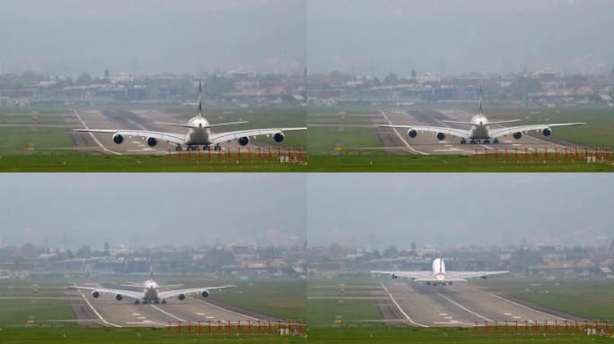 空中客车A380-800超大型飞机起飞