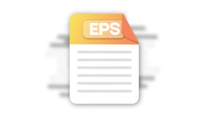 EPS文件图标。平面设计图形。动画EPS图标。孤立在白色背景上的运动设计