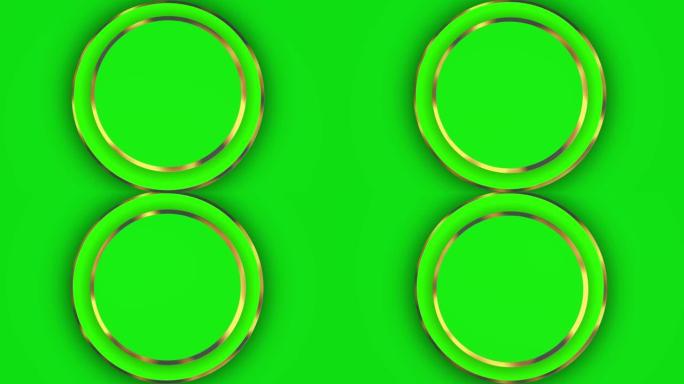 绿色背景圆圈框架运动设计股票视频