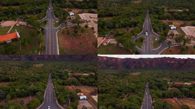 鸟瞰图，萨尔加德拉旅游综合体，无人机视频，查帕达多斯吉马良斯，马托格罗索，巴西，南美，4k视频