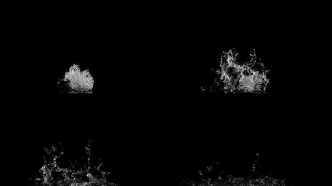 飞溅的水的超慢动作。