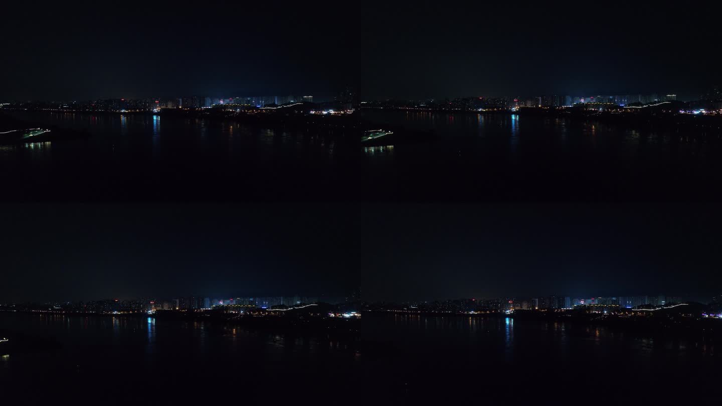 重庆市巴南区鱼洞客渡码头航拍夜景