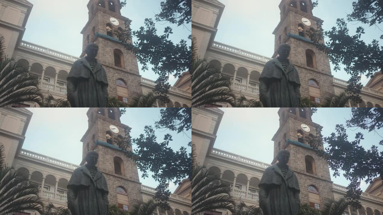 圣克鲁斯特内里费岛何塞·墨菲雕像的特写视图