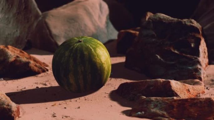 美丽沙滩上的新鲜西瓜