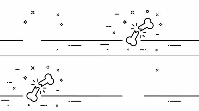 骨折。开放性和闭合性骨折，肢体，肋骨，脊柱，骨骼，事故，肌肉骨骼系统。医疗保健概念。一个线条画动画。