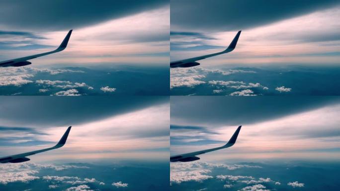 旅客在飞机上拍摄的镜头
