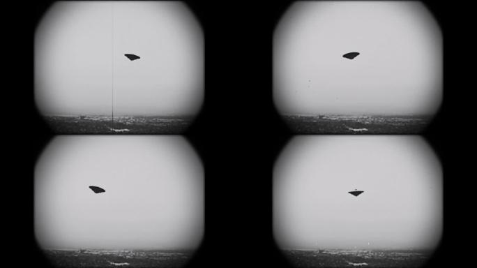 Kine scope-飞碟在山谷上空盘旋的镜头。