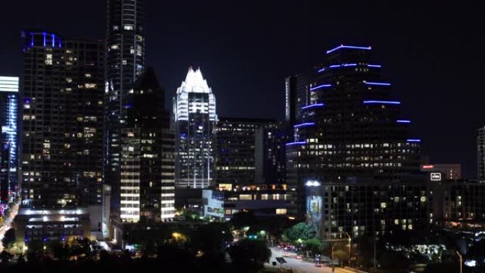 德克萨斯州奥斯汀夜景繁华都市