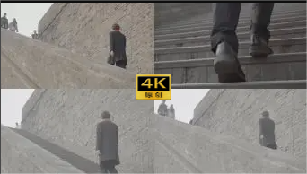 4k男子在城墙上行走