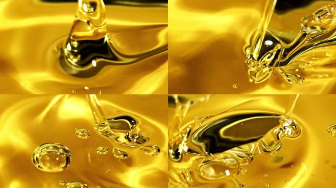 橄榄油倒入气泡。以1000 fps的高速相机拍摄。