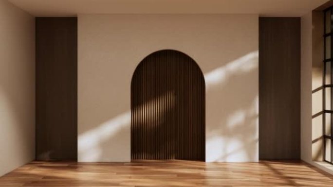空墙混凝土wabisabi风格。3D渲染