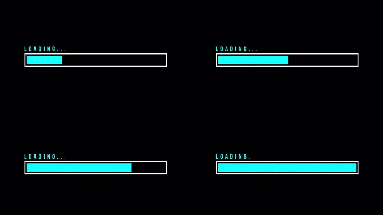 加载无缝循环，Alpha通道，现代和平面设计加载栏，进度屏幕，拖放您的素材，非常适合下载，上传，传输