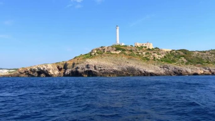 Santa Maria di Leuca lighthouse seen from sailing 