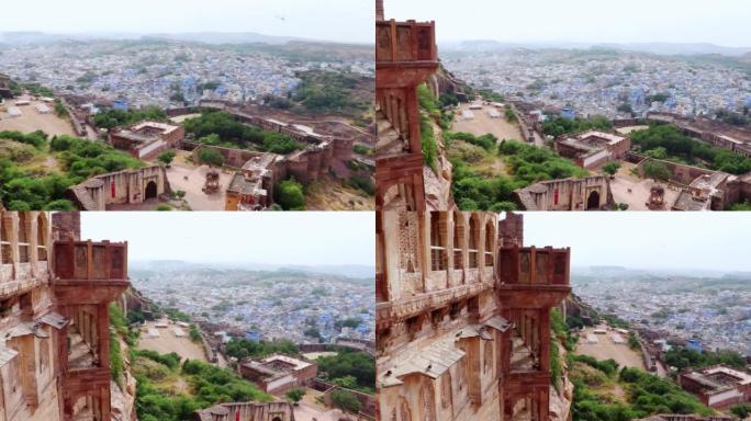 从印度焦特布尔Mehrangarh堡看蓝色城市