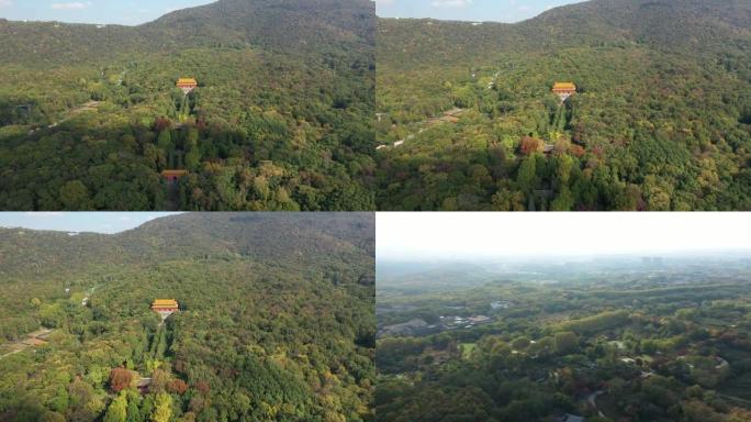 南京中山山和明孝陵鸟瞰图