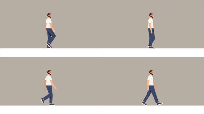 步行男子视频概念