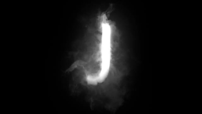 来自白烟的字母J，烟雾中的字母，字母，阿尔法通道