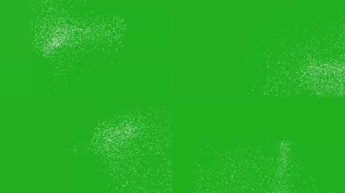 白色粒子运动绿色屏幕运动图形
