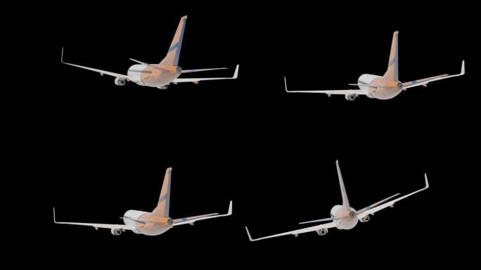 Boing 737背后的角度-客机透明三维模型