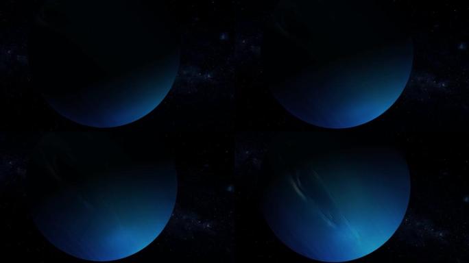 在太空中旋转原始3d海王星行星