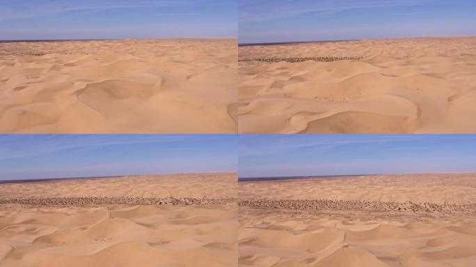 亚利桑那州沙质沙漠的航拍画面