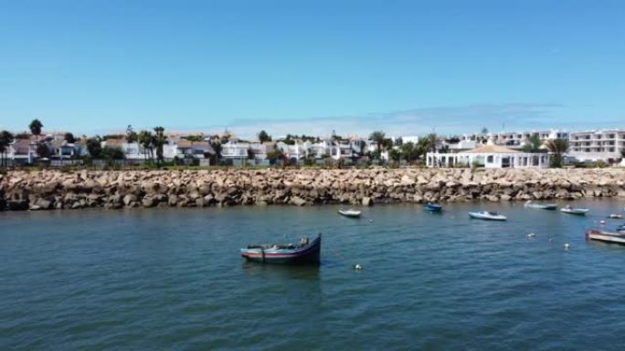 摩洛哥卡萨布兰卡渔港，鸟瞰图