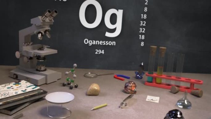 元素118 Og Oganesson的元素周期表信息图