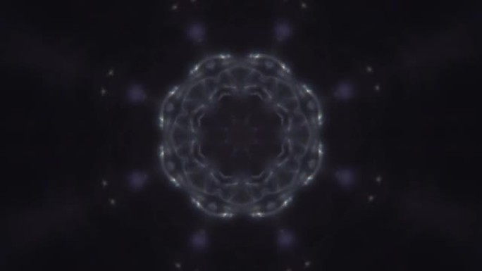 移动抽象曼陀罗迷幻虹彩效果镜头。光学畸变晶体棱镜效应。