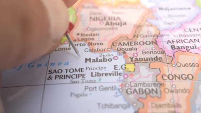 政治地图上马拉博的位置旅游概念宏观特写查看股票视频