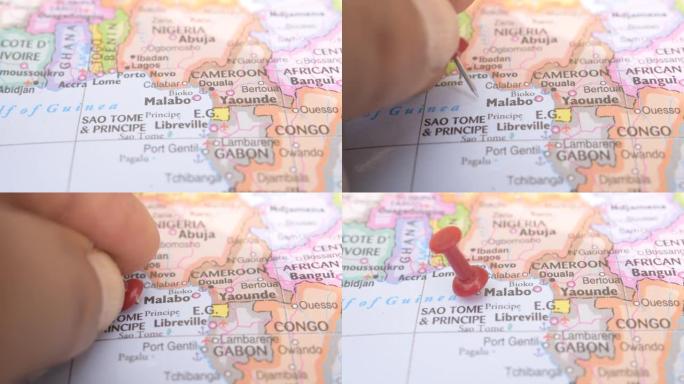 政治地图上马拉博的位置旅游概念宏观特写查看股票视频