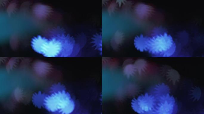 散焦光覆盖花卉纹理蓝色发光