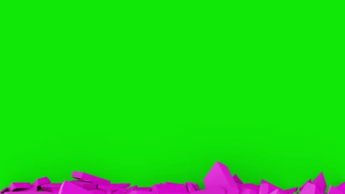 摧毁一个紫色的墙-绿色的屏幕-股票视频
