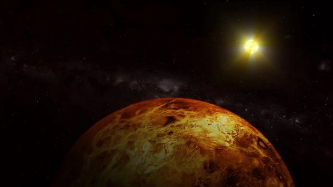金星 _ 表面行星3d行星，太阳发光