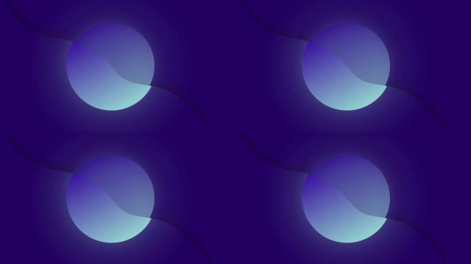 蓝色抽象背景与形状元素，几何背景。月亮之夜壁纸