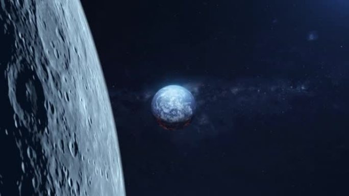从太空到月球和地球的美丽景色。