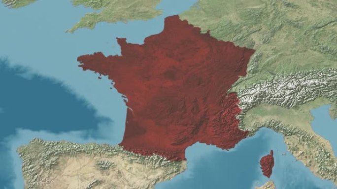 法国在没有文字的情况下放大世界地图