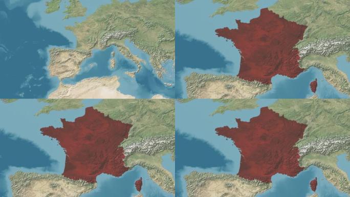 法国在没有文字的情况下放大世界地图